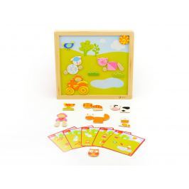 Teddies Magnetická tabulka dřevo oboustranná 53 ks