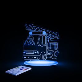 Aloka Noční světýlko Hasičské auto + ovladač pro volbu barev