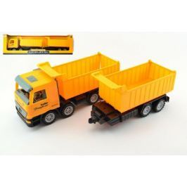 Teddies Auto sklápěč souprava 62 cm na setrvačník - Červená kabina