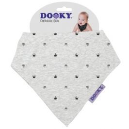 Dooky bryndáček Dribble Bib Light Grey Crowns